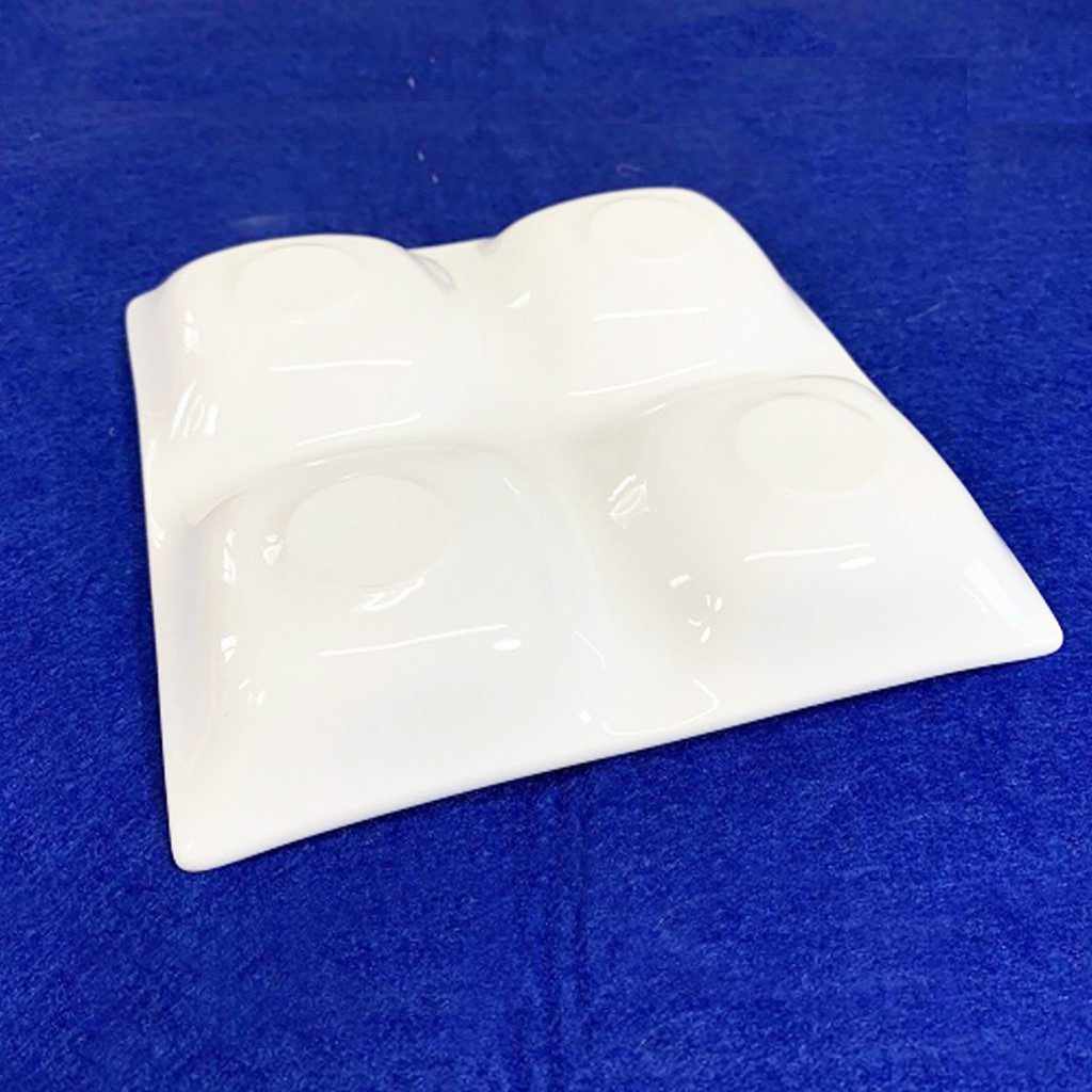 【美濃焼】マルモ加藤陶器 白磁 コケワ 4つ仕切り皿 - Image 3