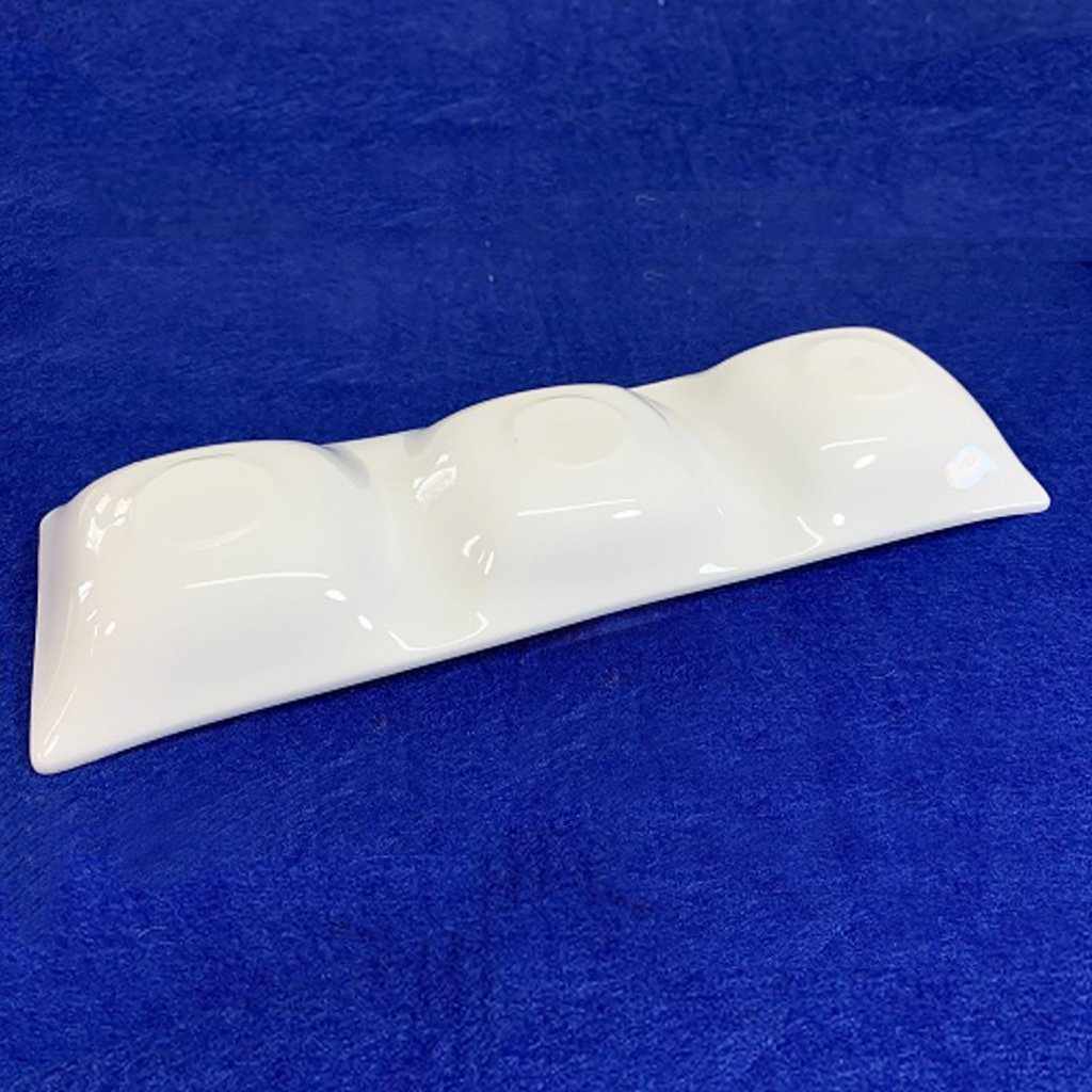 【美濃焼】マルモ加藤陶器 白磁 コケワ 3つ仕切り皿 - Image 3