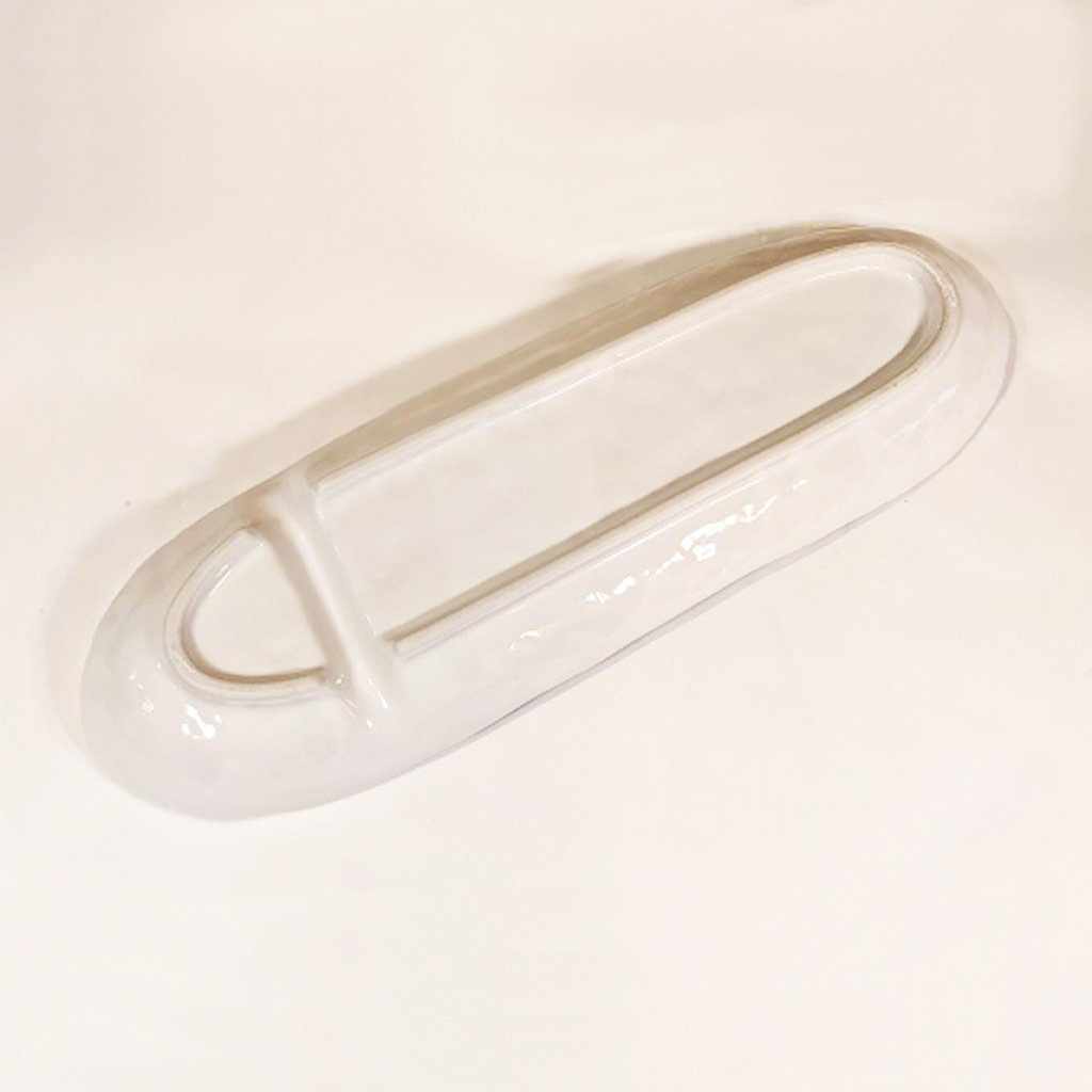 【美濃焼】マルモ加藤陶器 舟型仕切り付き長皿 白 - Image 3