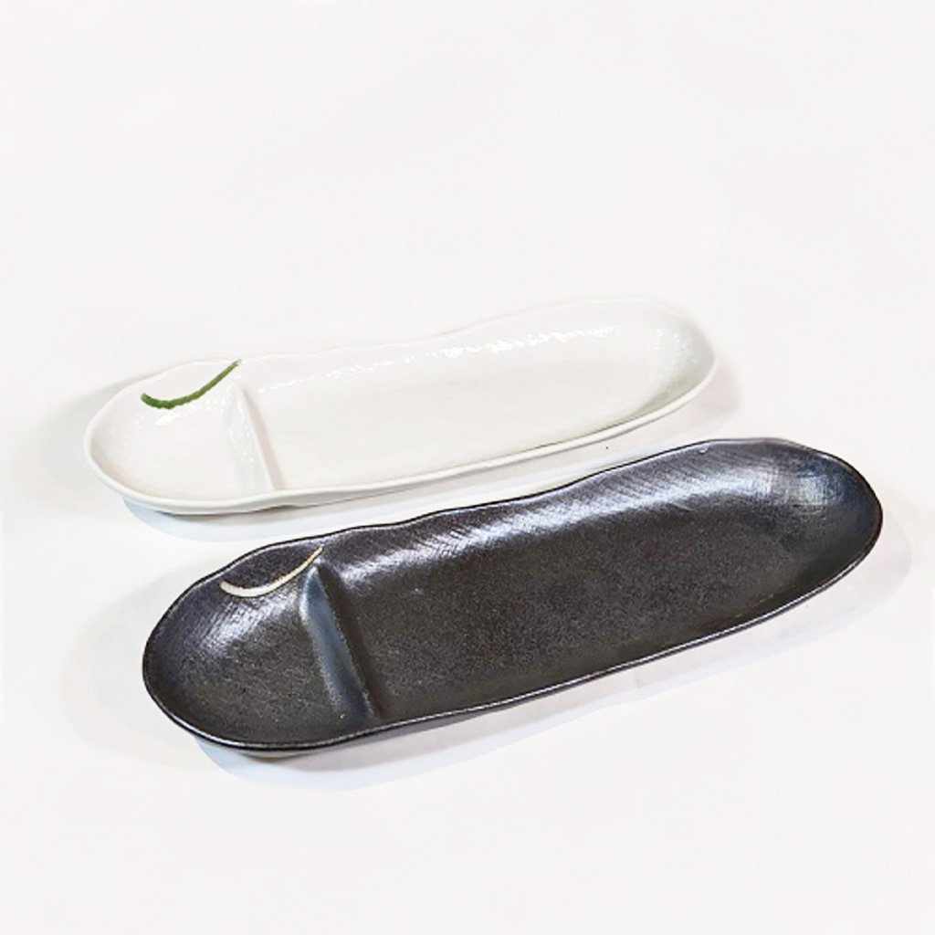 【美濃焼】マルモ加藤陶器 舟型仕切り付き長皿 白 - Image 4