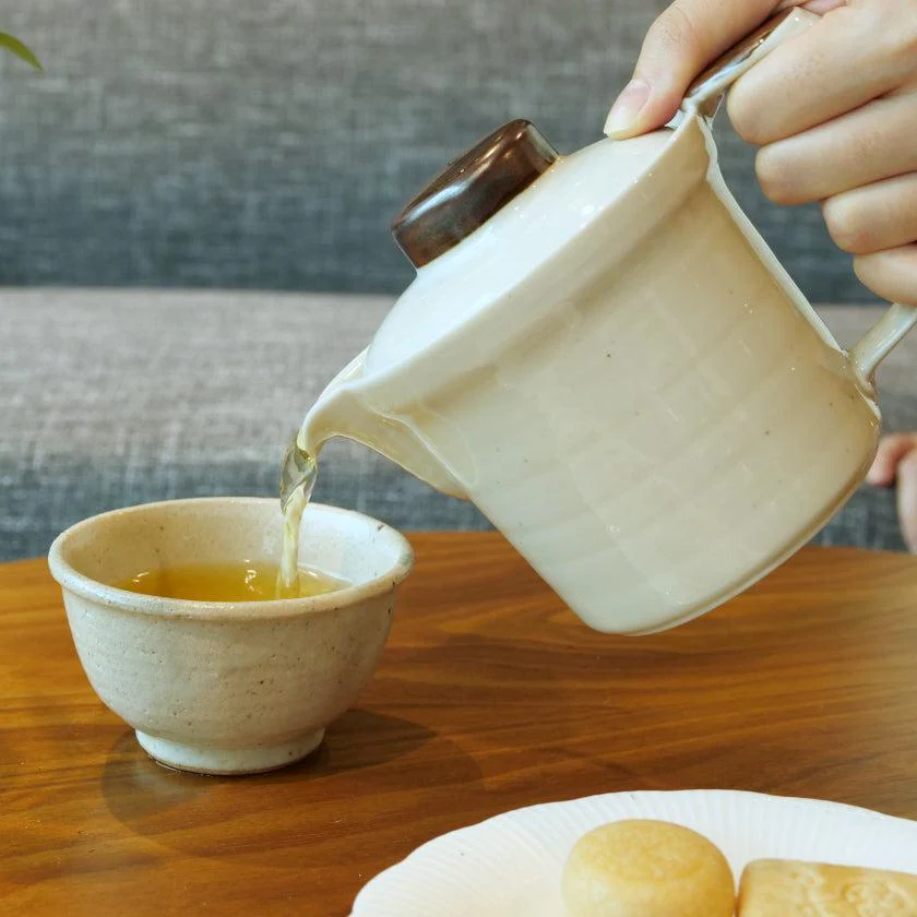 【美濃焼】マルモ加藤陶器 広口ポット 粉引 (アミ付) - Image 2