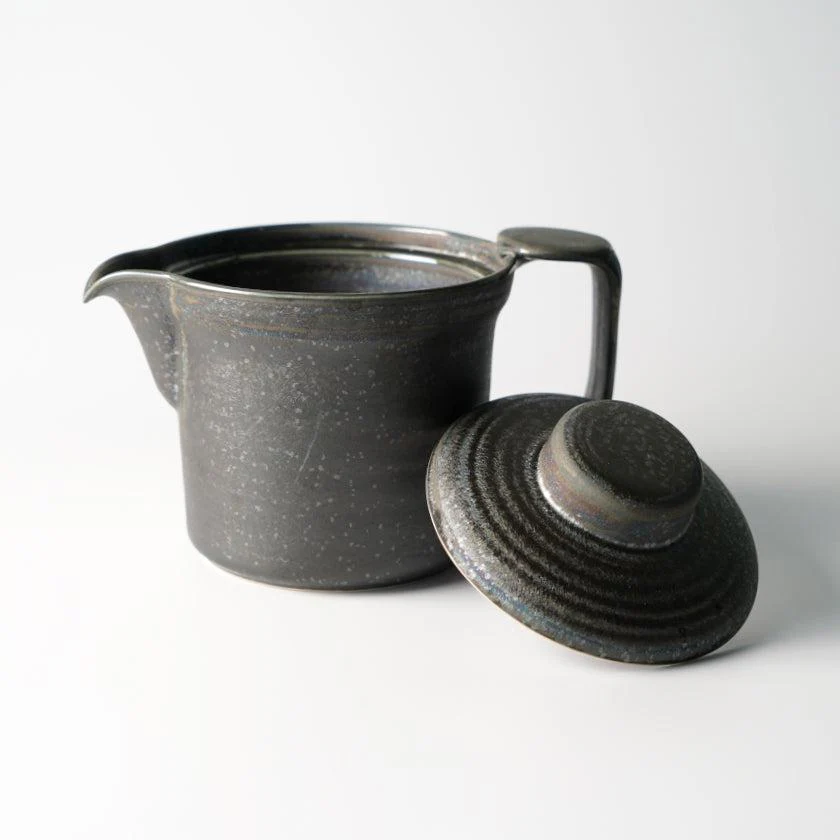 【美濃焼】マルモ加藤陶器 広口ポット 黒銀彩 (アミ付) - Image 4