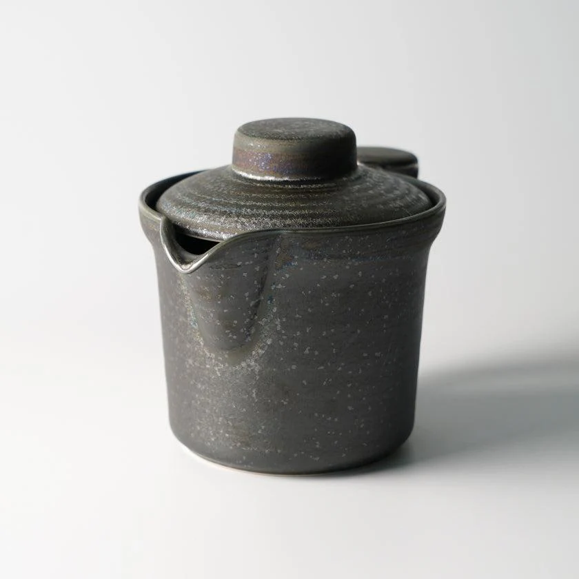 【美濃焼】マルモ加藤陶器 広口ポット 黒銀彩 (アミ付) - Image 5