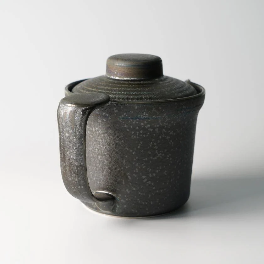 【美濃焼】マルモ加藤陶器 広口ポット 黒銀彩 (アミ付) - Image 6