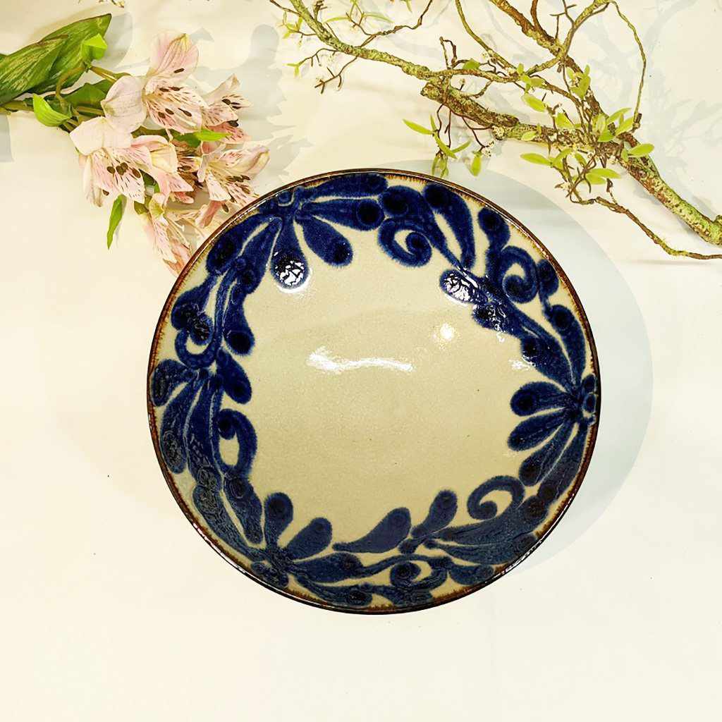 【美濃焼】マルモ加藤陶器 琉球るり唐草 8.0めん鉢 - Image 3