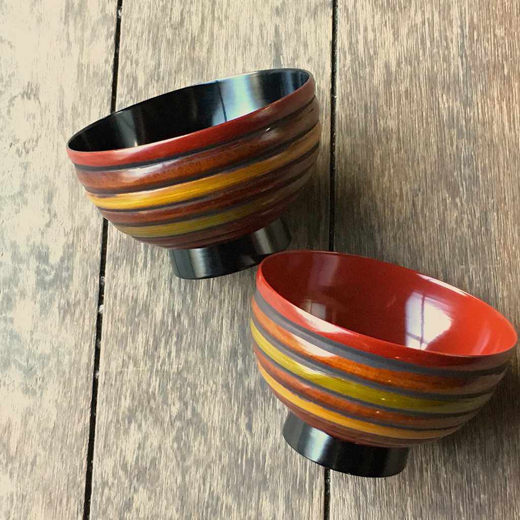【飯椀】御椀 コマ塗 (内黒,内朱) | 香川漆器 | 87.5 - Image 3