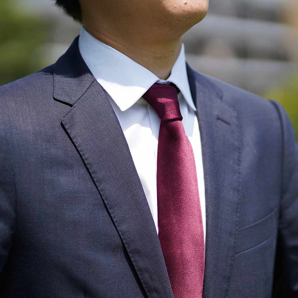 【ネクタイ】ワインレッド 雅 33匁シルクサテン | 郡内織物 | 富士桜工房 - Image 3
