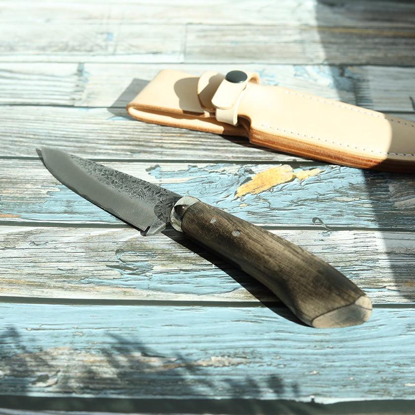 【シースナイフ】黒猪 岩井丈 作 古式鍛錬 静寂 (しじま) Custom Knife | 越前打刃物 | 鍛冶工房いわい - Image 3