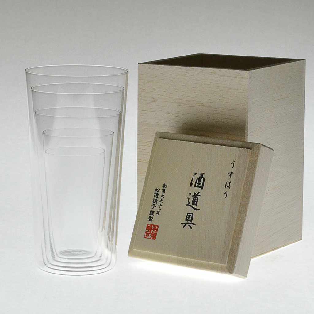 【江戸硝子】うすはり 酒道具 木箱入 - Image 2