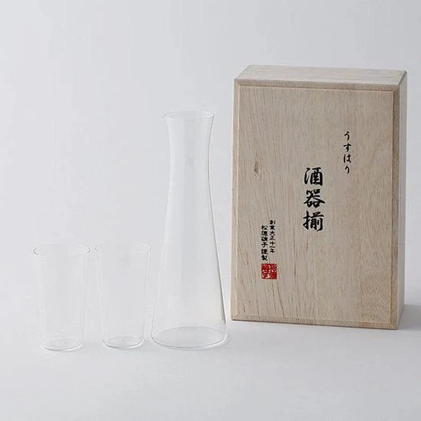 【江戸硝子】うすはり 酒器揃 3点セット 木箱入 - Image 6