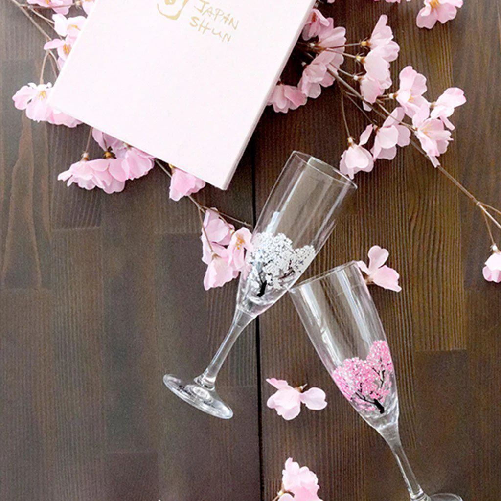 【シャンパングラス2点セット】冷感 桜 | 丸モ高木陶器 - Image 4