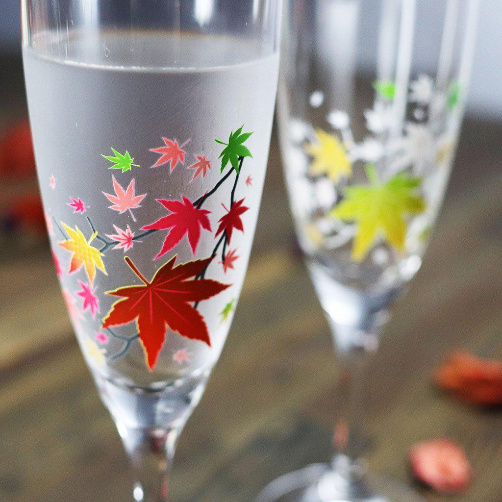 【シャンパングラス2点セット】冷感 紅葉 | 丸モ高木陶器 - Image 2