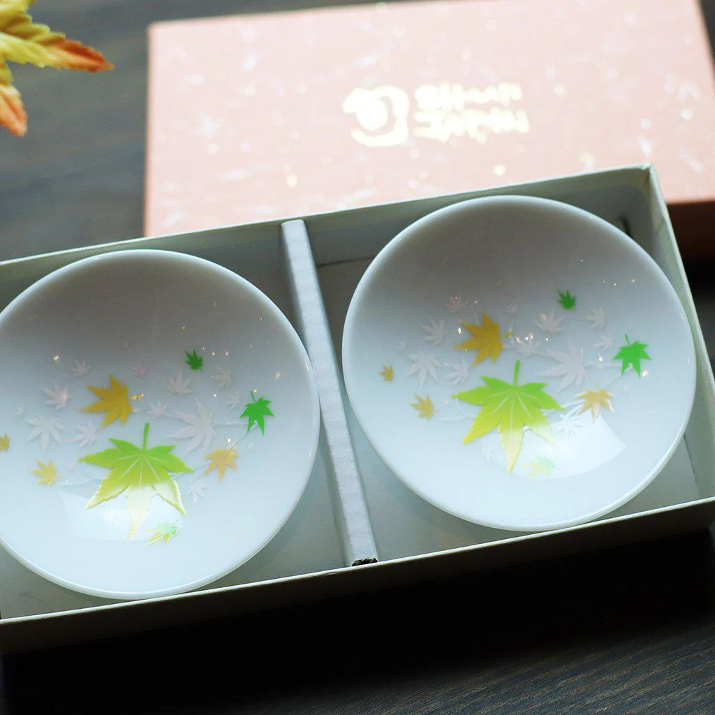 【平盃2点セット】冷感 紅葉 | 美濃焼 | 丸モ高木陶器 - Image 3