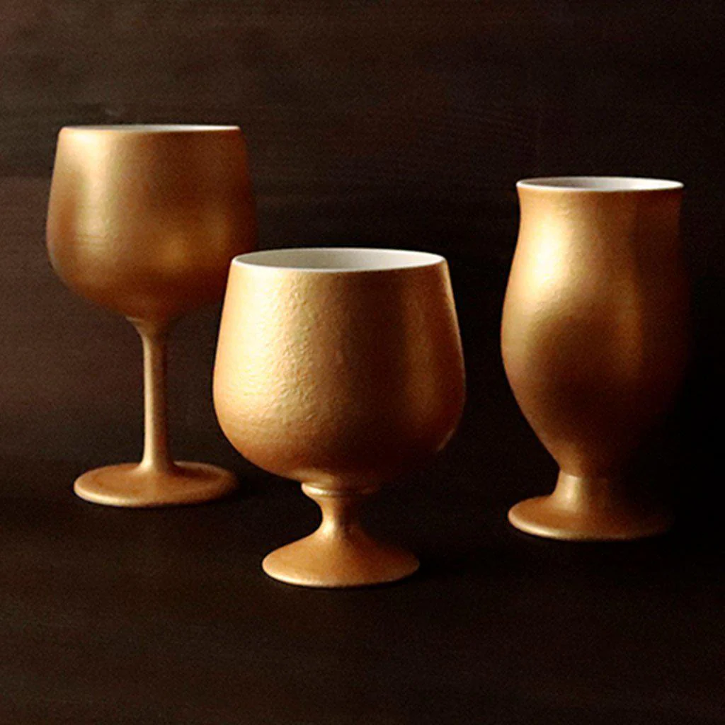 【ワインカップ】Gold Wine 陶Glass (Short) | 美濃焼 | 丸モ高木陶器 - Image 2
