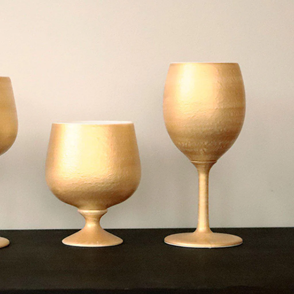 【ワインカップ】Gold Wine 陶Glass (Slim) | 美濃焼 | 丸モ高木陶器 - Image 2