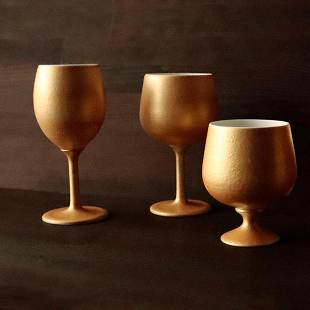 【ワインカップ】Gold Wine 陶Glass (Slim) | 美濃焼 | 丸モ高木陶器 - Image 4