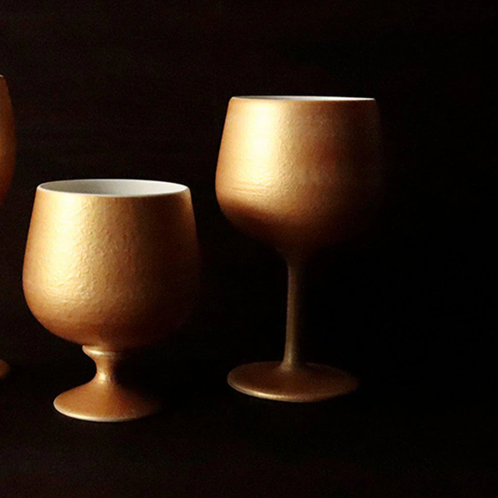 【ワインカップ】Gold Wine 陶Glass | 美濃焼 | 丸モ高木陶器 - Image 4