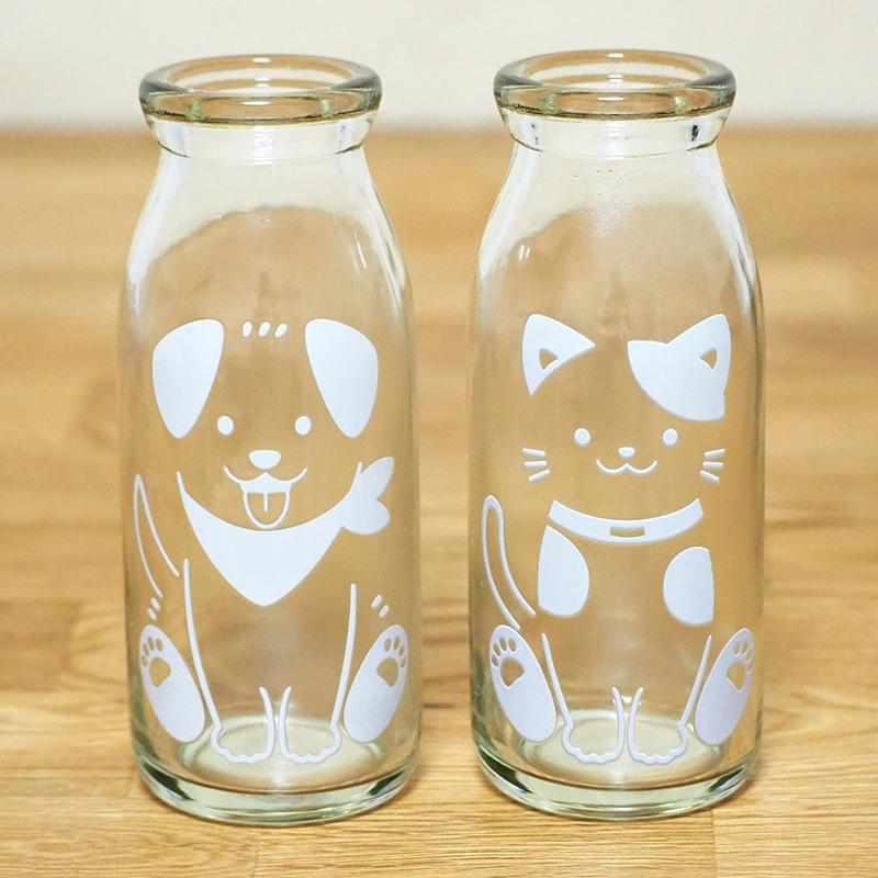 【グラス2点セット】冷感 牛乳スマイルグラス (ワンワン&ネコ) | 丸モ高木陶器 - Image 2