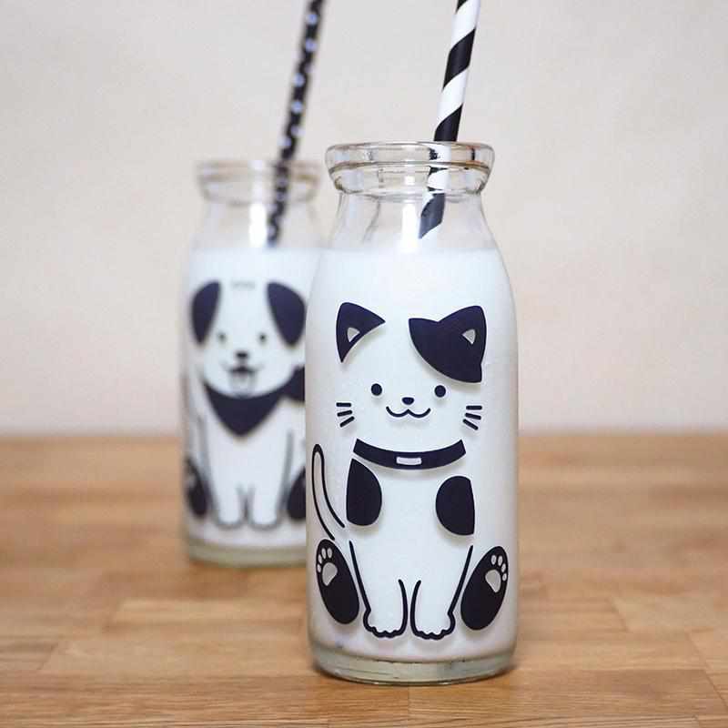 【グラス2点セット】冷感 牛乳スマイルグラス (ワンワン&ネコ) | 丸モ高木陶器 - Image 3