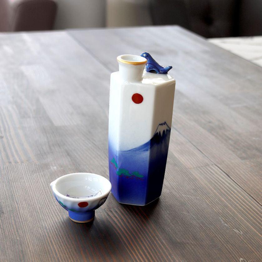 【酒器セット3点セット】音が鳴る！桜富士山のサウンド (徳利 &盃) | 美濃焼 | 丸モ高木陶器 - Image 3