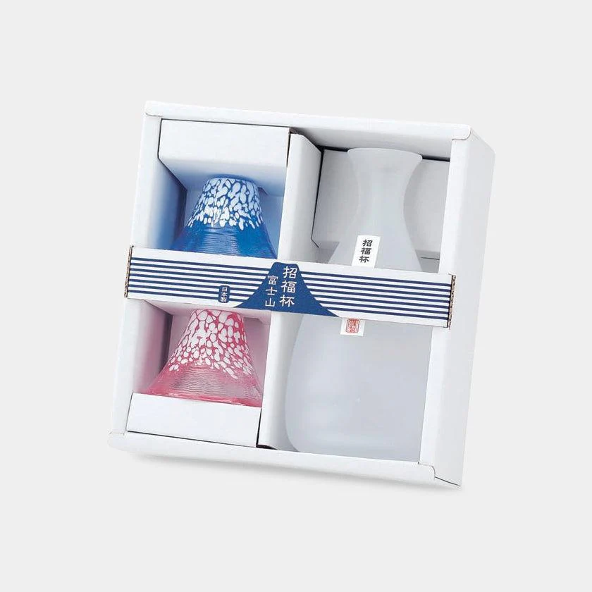 【冷酒セット】富士山冷酒杯＆徳利 (青・赤・徳利) | 丸モ高木陶器 - Image 3