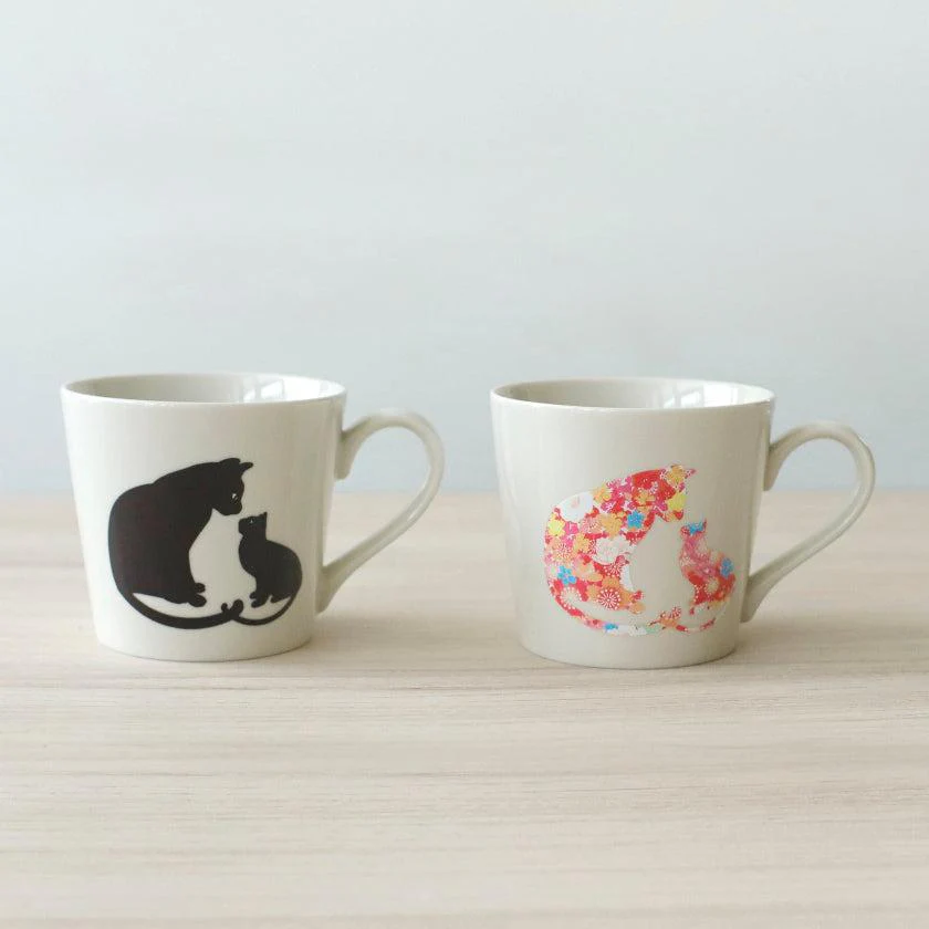 【マグカップ】温感 見つめ合う猫 (ニューボン) | 美濃焼 | 丸モ高木陶器 - Image 3