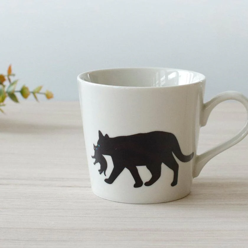 【マグカップ】温感 くわえる猫 (ニューボン) | 美濃焼 | 丸モ高木陶器 - Image 5