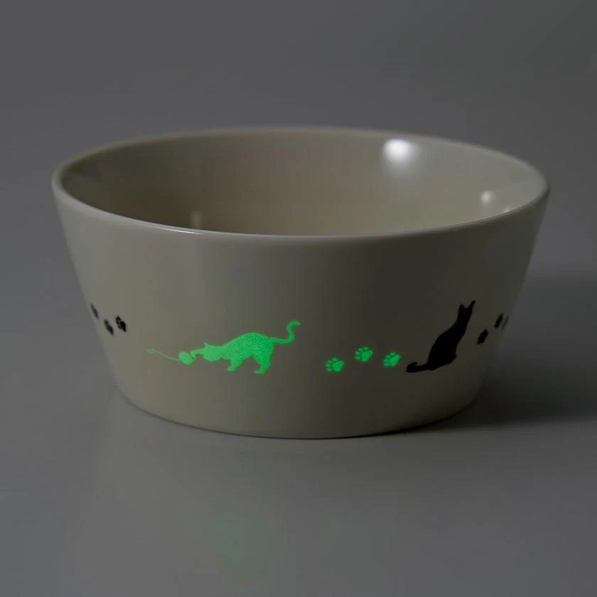 【ボウル】蓄光 猫 13cmルミナスボウル (ニューボン) | 美濃焼 | 丸モ高木陶器 - Image 2