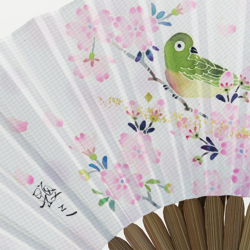 【扇子】 めじろ (男女兼用) | 加賀友禅 - Image 3