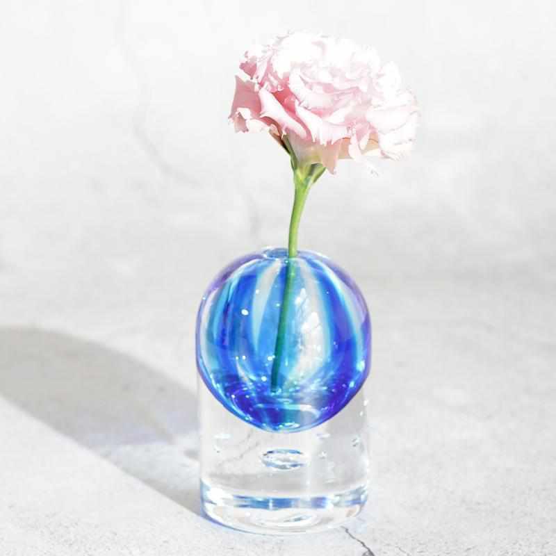 【吹きガラス】Izumo 一輪挿し Bloom ブルー (大) - Image 5