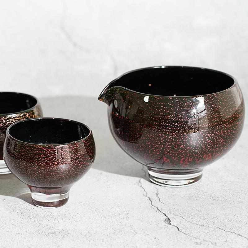 【吹きガラス】Izumo 酒器3点セット 彩 ~sai~ レッド - Image 5