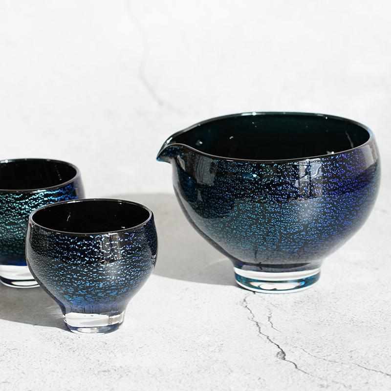 【吹きガラス】Izumo 酒器3点セット 彩 ~sai~ブルー - Image 5