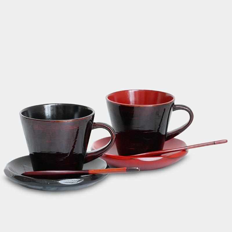 【カップ 八雲塗】2点セット 皿・スプーン付 日本製 伝統工芸 漆器 - Image 8