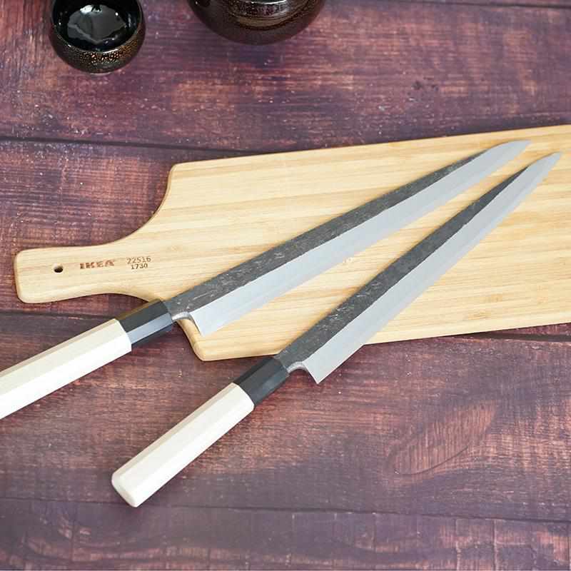 【柳刃包丁】黒打 極上本霞 安来鋼白二鋼 (片刃) 朴水牛八角柄 270mm｜BECOSオリジナル | 堺打刃物｜一刀斎虎徹 - Image 6
