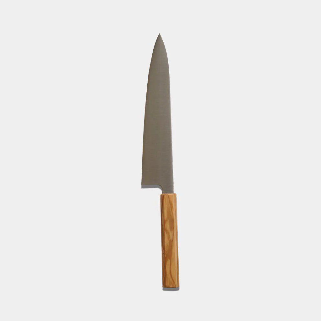 【牛刀】INOX スウェーデン鋼 (両刃) オリーブウッド八角柄 240mm｜BECOSオリジナル | 堺打刃物｜一刀斎虎徹 - Image 2