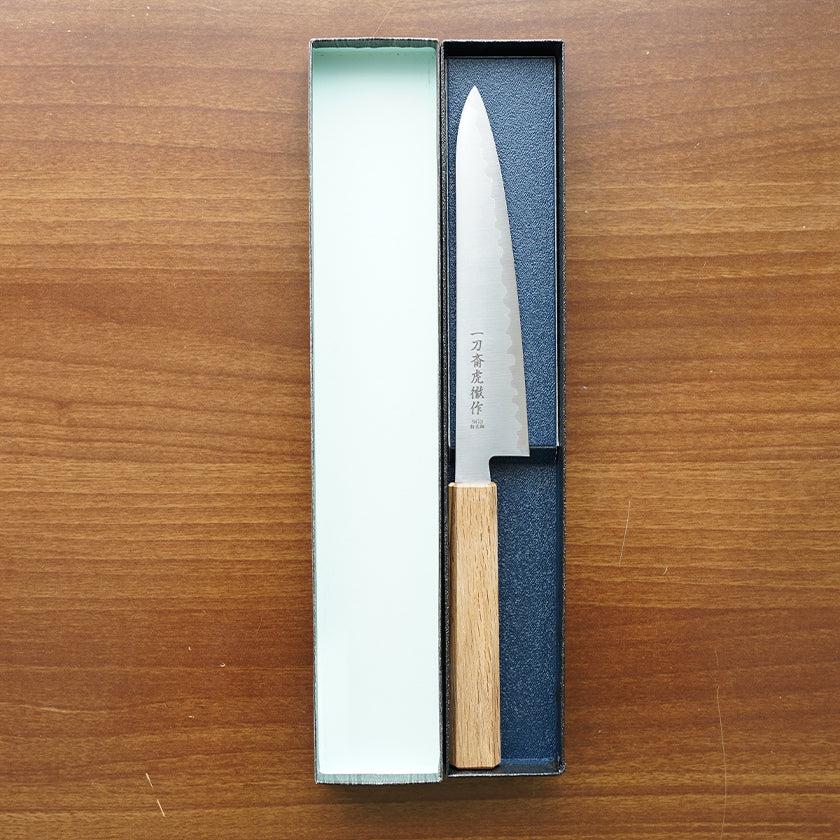 【ペティナイフ】粉末ハイス鋼スーパーゴールド(SG2) (両刃) 樫八角柄 150mm｜BECOSオリジナル | 関の刃物｜一刀斎虎徹 - Image 4