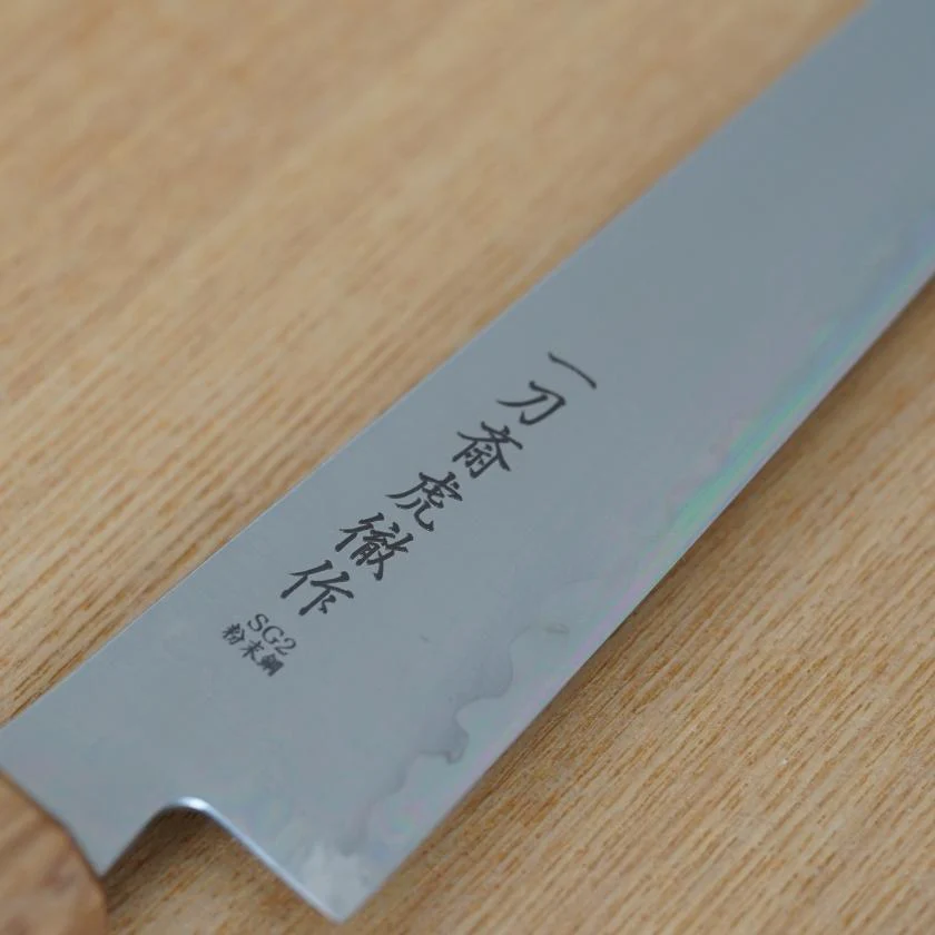 【ペティナイフ】粉末ハイス鋼スーパーゴールド(SG2) (両刃) 樫八角柄 150mm｜BECOSオリジナル | 関の刃物｜一刀斎虎徹 - Image 7