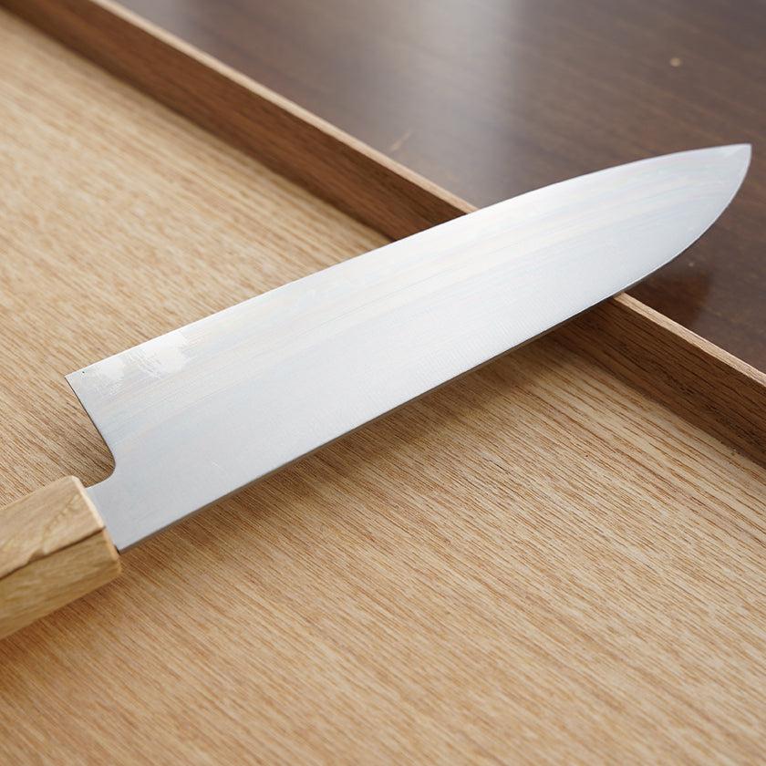 【三徳包丁】粉末ハイス鋼スーパーゴールド(SG2) (両刃) 樫八角柄 180mm｜BECOSオリジナル | 関の刃物｜一刀斎虎徹 - Image 14