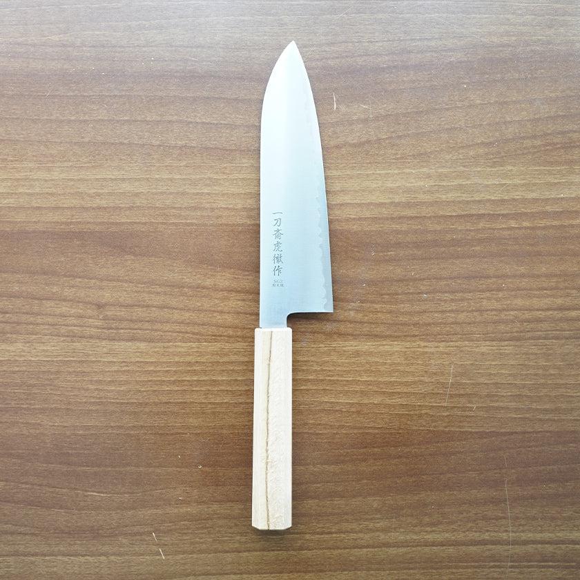 【三徳包丁】粉末ハイス鋼スーパーゴールド(SG2) (両刃) 樫八角柄 180mm｜BECOSオリジナル | 関の刃物｜一刀斎虎徹 - Image 16