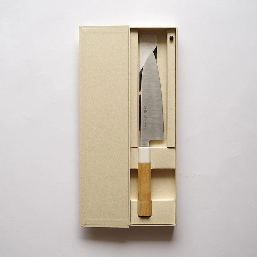 【三徳包丁】INOX 青森ヒバ八角柄人工大理石口輪 180mm | 堺打刃物｜一刀斎虎徹 - Image 7