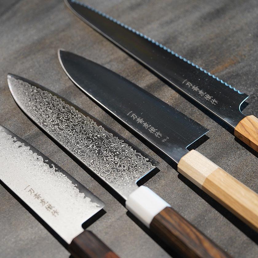 【三徳包丁 堺打刃物】ゴールド割込 V5 槌目 樫八角柄 180mm 日本製 一刀斎虎徹 - Image 17