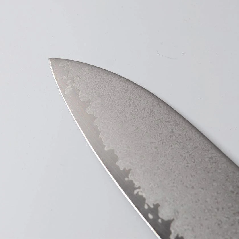 【三徳包丁】V10 ダマスカス 紫檀八角縞黒檀口輪 180 | 堺打刃物｜一刀斎虎徹 - Image 11