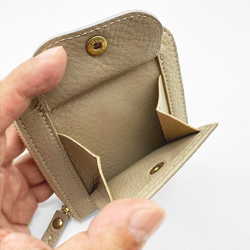【本革キーケース】SMART MOVE! -type2 | コインポケットタイプ- Mica Beige (雲母の京唐紙) | 革加工 | RAKUKEI - Image 3