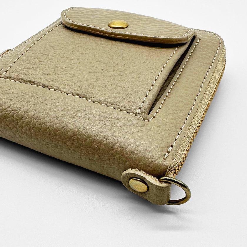 【本革キーケース】SMART MOVE! -type2 | コインポケットタイプ- Mica Beige (雲母の京唐紙) | 革加工 | RAKUKEI - Image 5