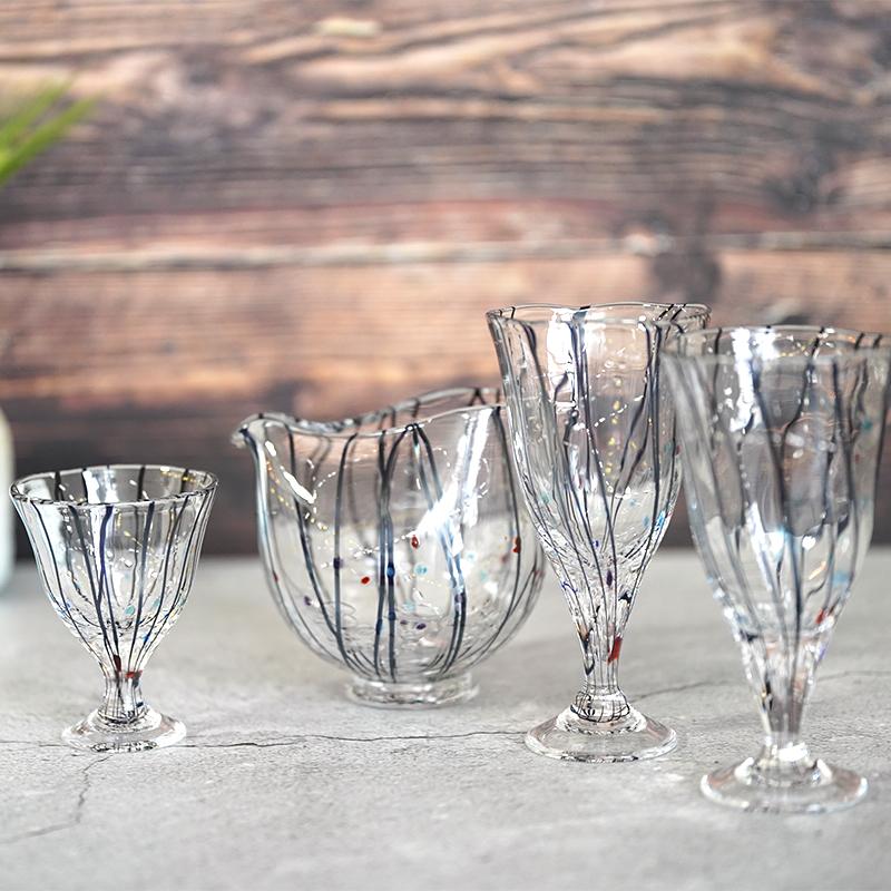 【吹きガラス】SUN GLASS STUDIO KYOTO 玄 酒器セット (酒差し, 盃1個) - Image 4