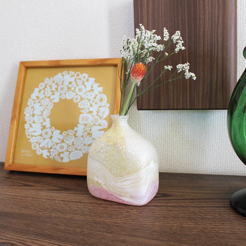 【吹きガラス】SUN GLASS STUDIO KYOTO 薫風 花器 ピンク - Image 2