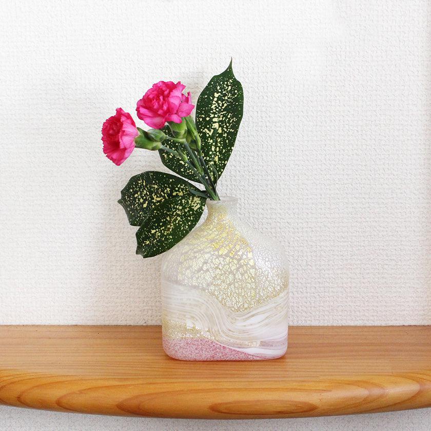 【吹きガラス】SUN GLASS STUDIO KYOTO 薫風 花器 ピンク - Image 3