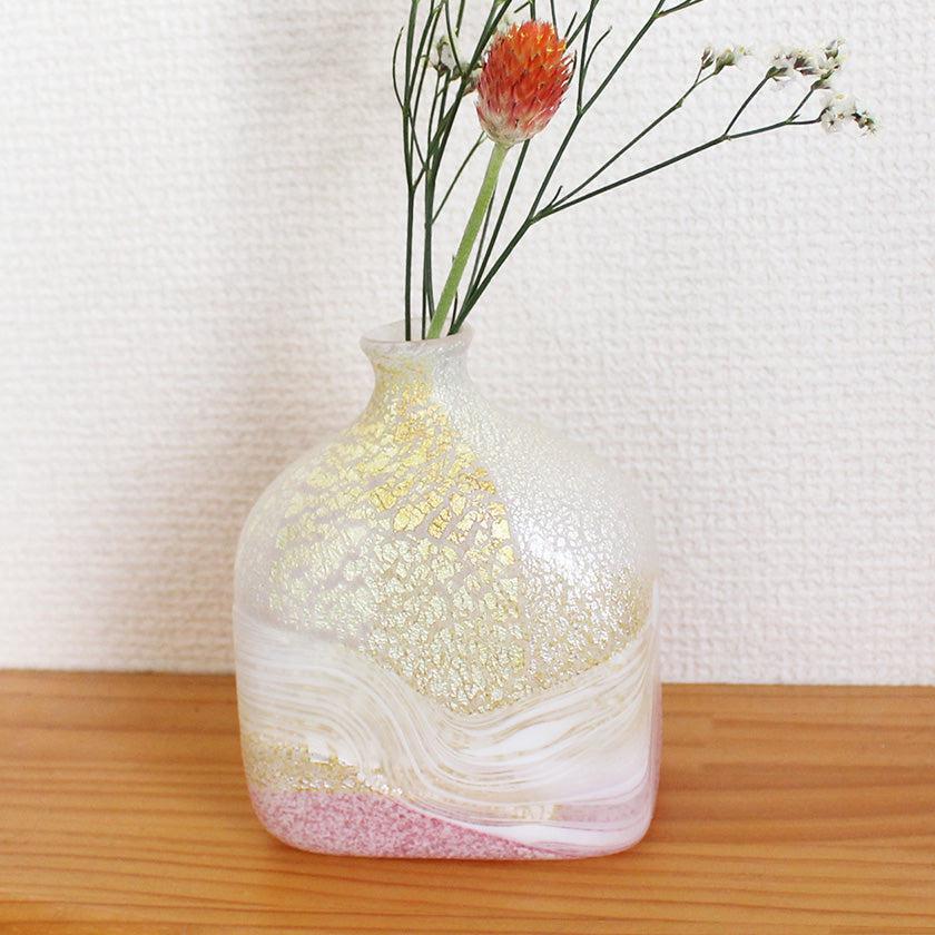 【吹きガラス】SUN GLASS STUDIO KYOTO 薫風 花器 ピンク - Image 4
