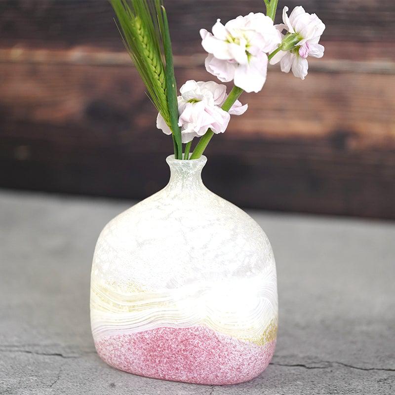 【吹きガラス】SUN GLASS STUDIO KYOTO 薫風 花器 ピンク - Image 7