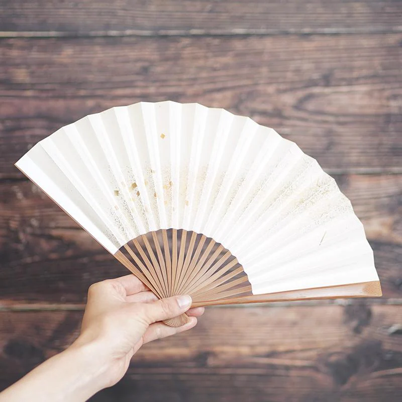 【扇子】箔図 image1 白 焼き煤骨 7寸 | 京扇子 | 米原康人 - Image 3